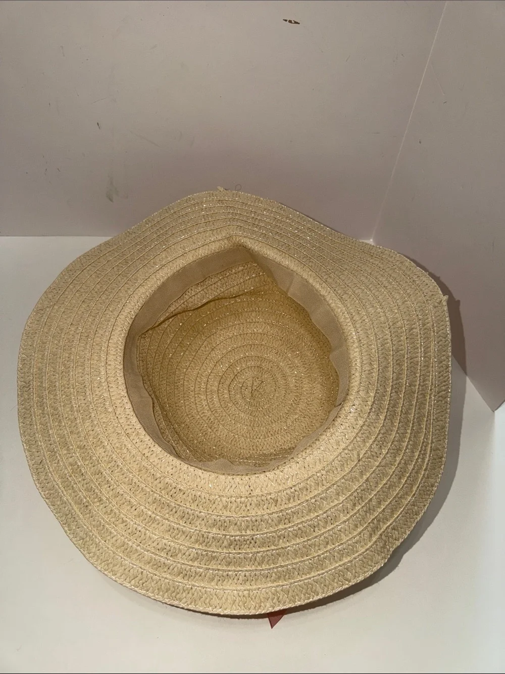 Straw Sun Hat with Pink Ribbon